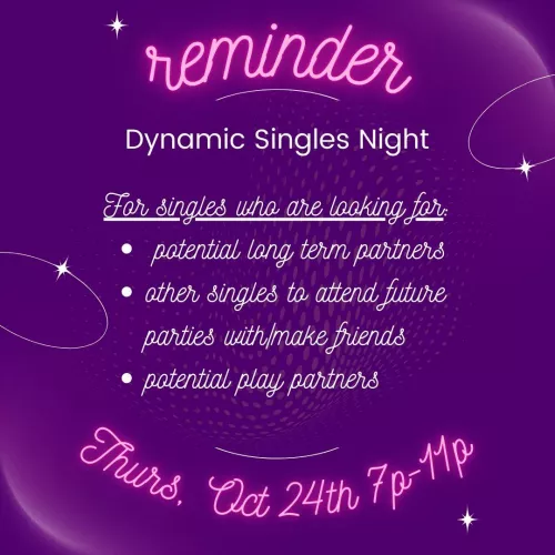 Don't miss out! Play party for singles! Tomorrow 10/24 7p-11p