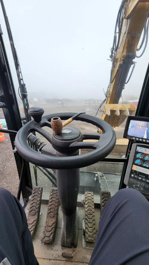 Early morning pipe in the fog
