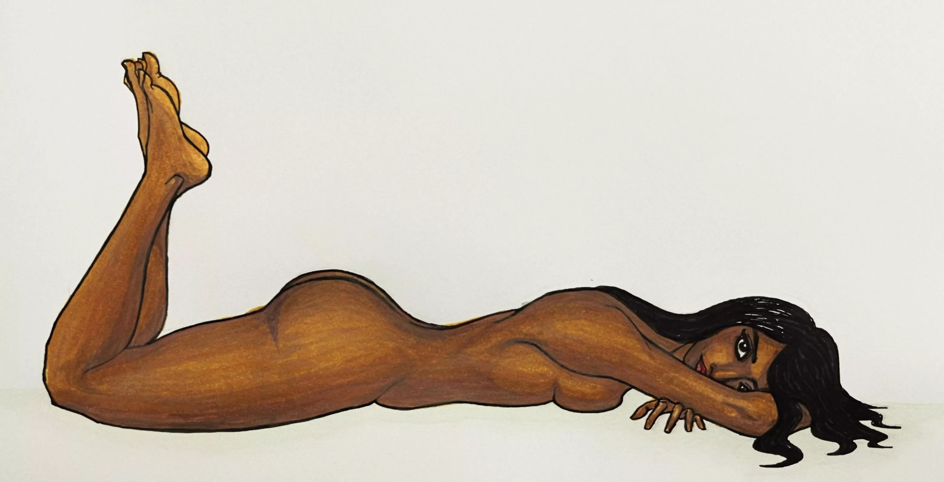 Girl Lying Down, by me