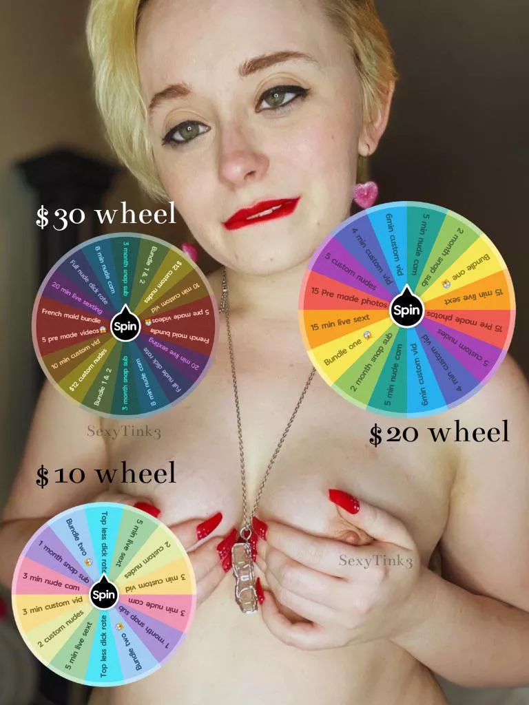🎉Let’s cum together and celebrate my birthday all month long! 🎉Starting with these new wheel deals. I promise I’ll have you hooked 😌🍑 [selling] [kik] SexyTink333 [snap] fairyqueentink [tele] Tink_3