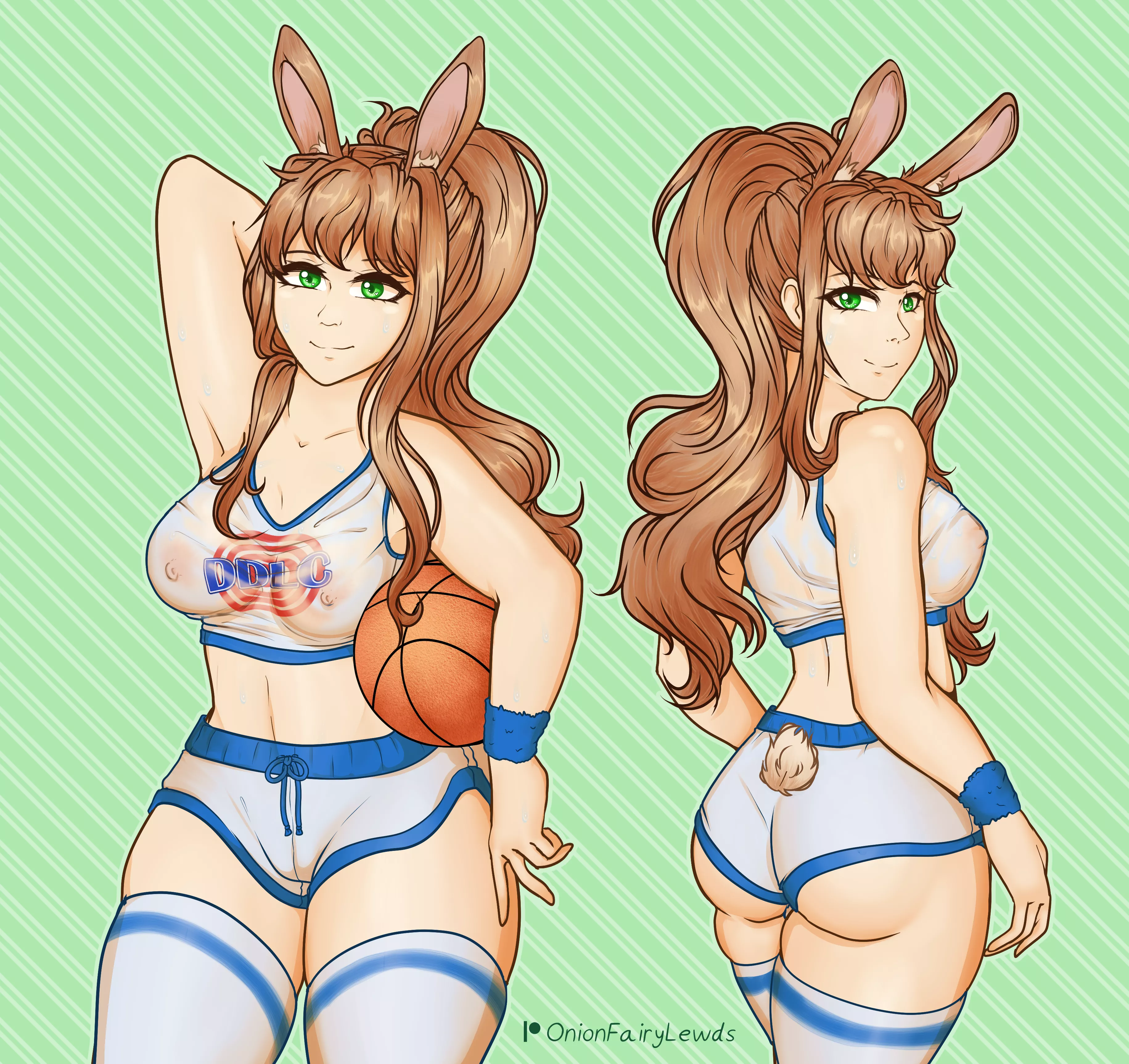 [OnionFairyLewds] Sweaty Monika as Lola Bunny