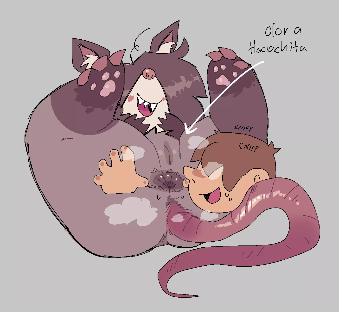 Possum girl smells good (art by Lil' Moonie)