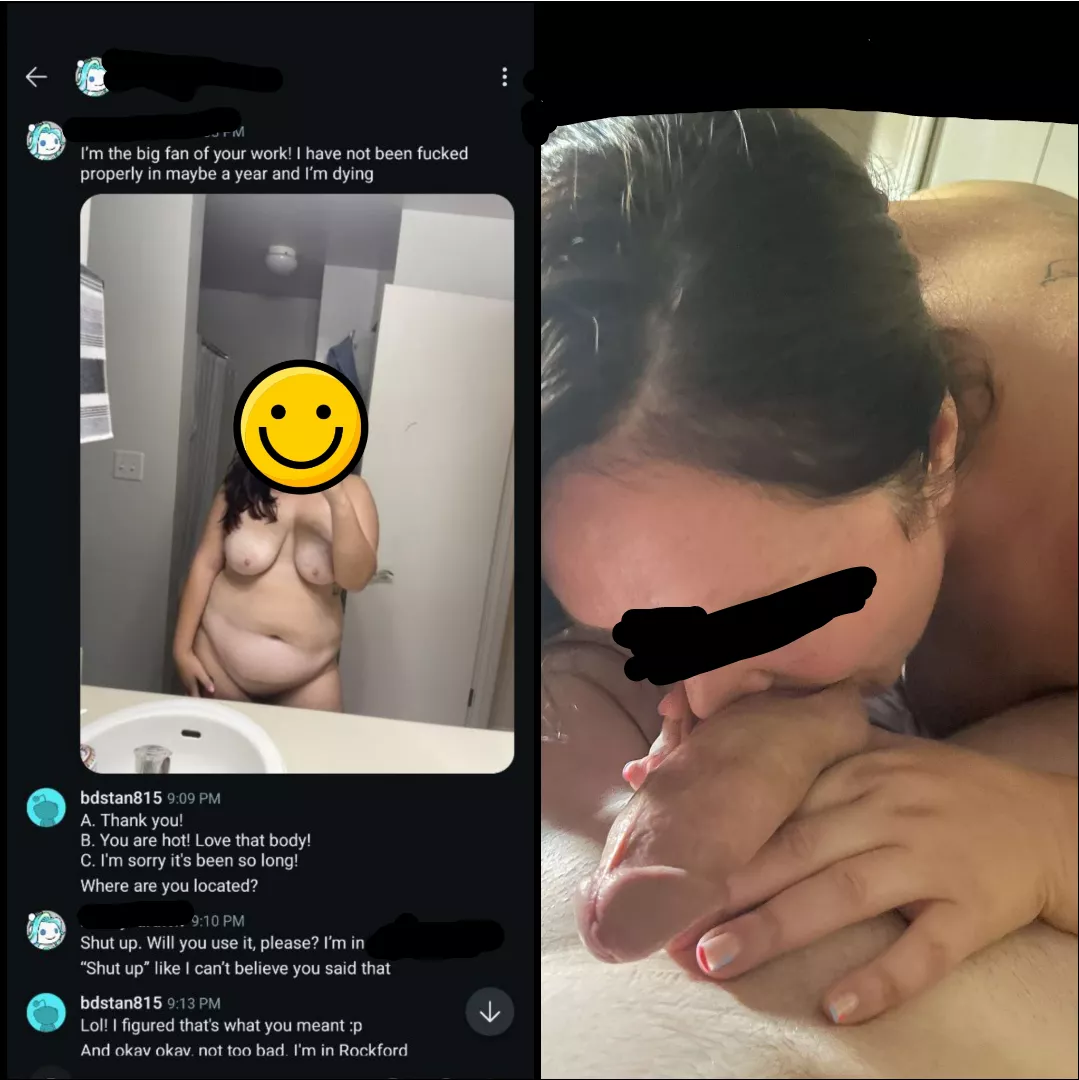 She messaged me one night and was sucking my cock 3 days later 