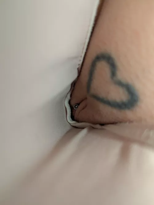 Tat and shiny clit piercing popping out... Which catches your 👀