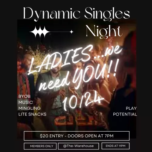 The gentleman are showing up, waiting to meet the singles ladies. Who is going to join them? Tag a friend, bring a friend and come out to meet other like minded singles. Happening Thurs the 24th from 7p-11p.