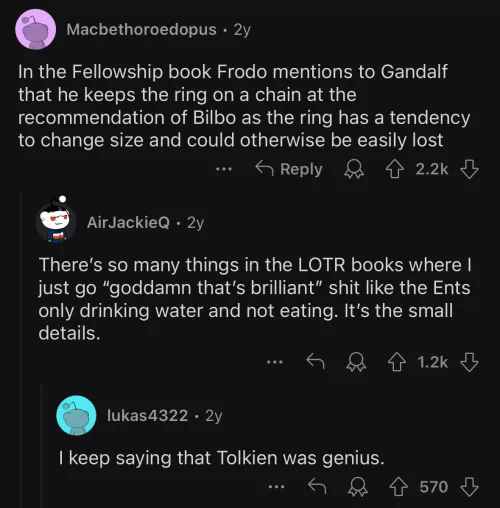 Tolkien was a genius for including details in his stories