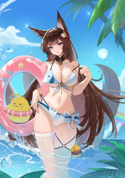 Amagi in a beautiful swimsuit