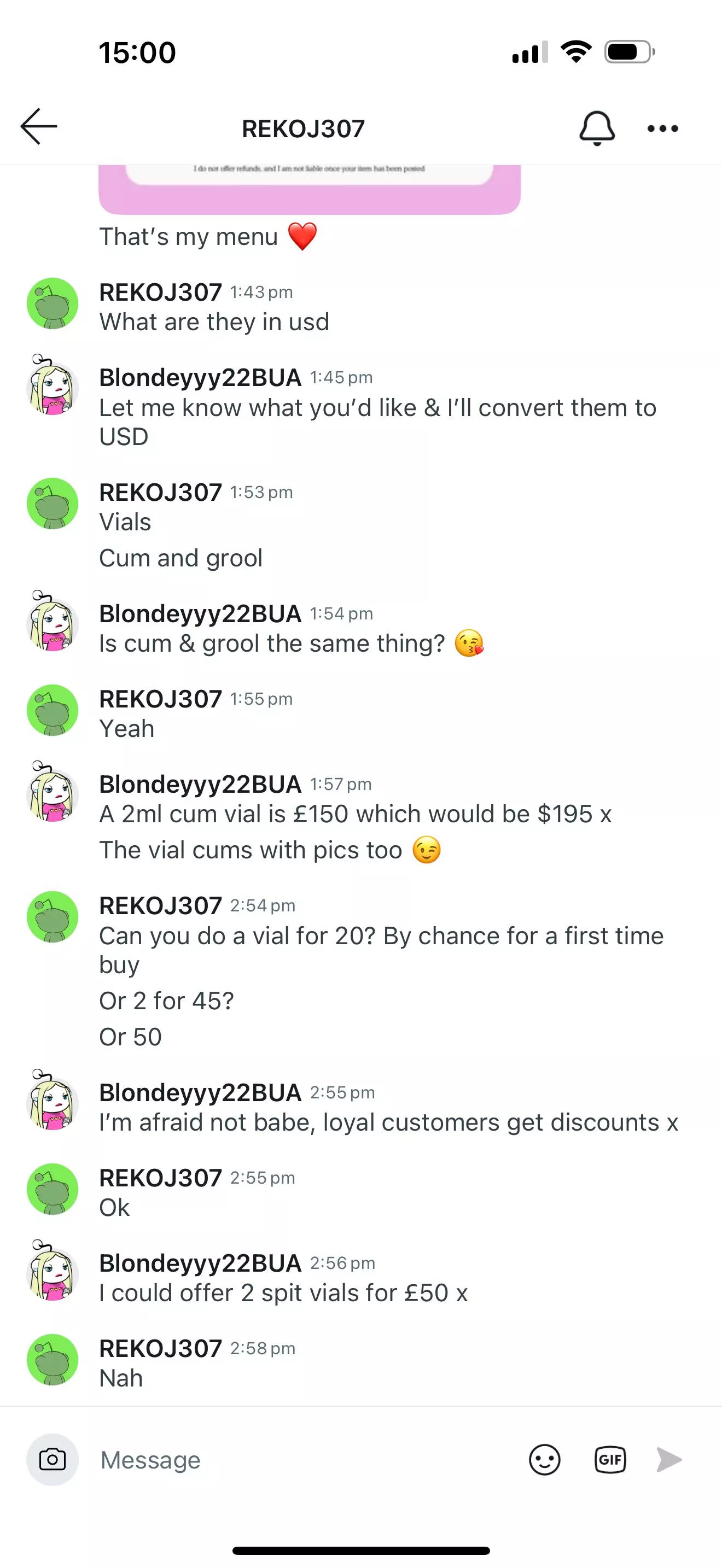 Cheap ass time waster. Immediate BLOCK @REJOJ307