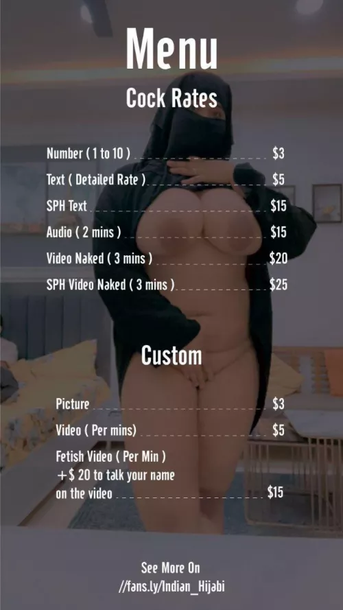 Hey did you like this rate card of Indian hijabi 