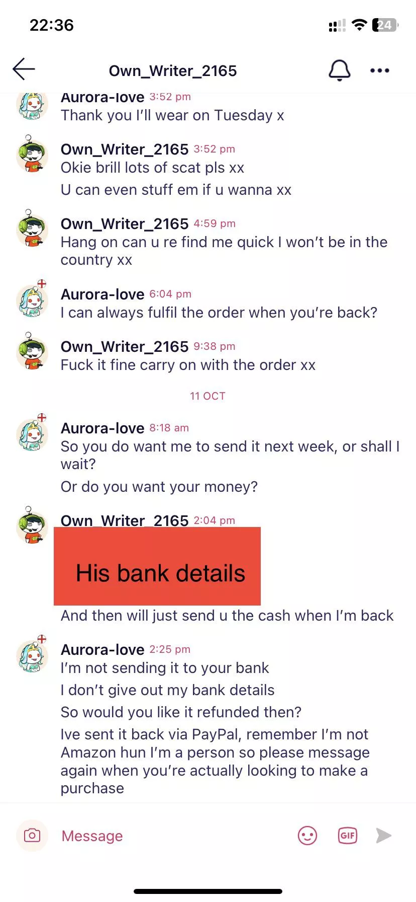 Own_writer_2165 has actually made purchases from me before but has become such a time waster and rude that I’ve blocked. Another unfulfilled promise to pay came today