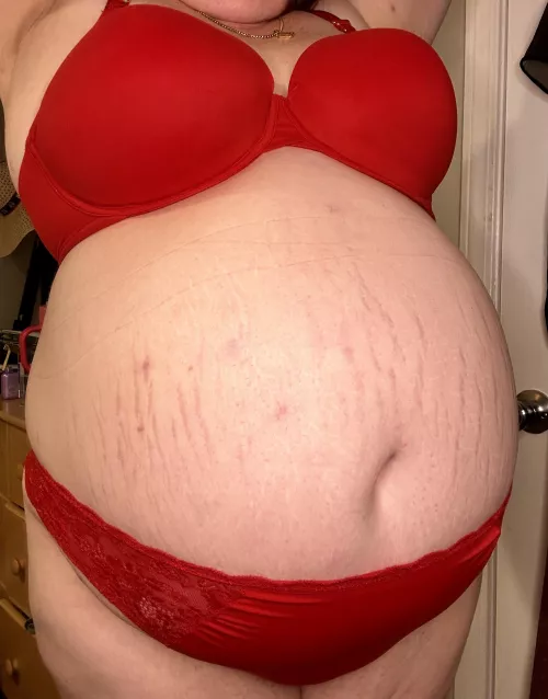 See how big you made my belly? {f}