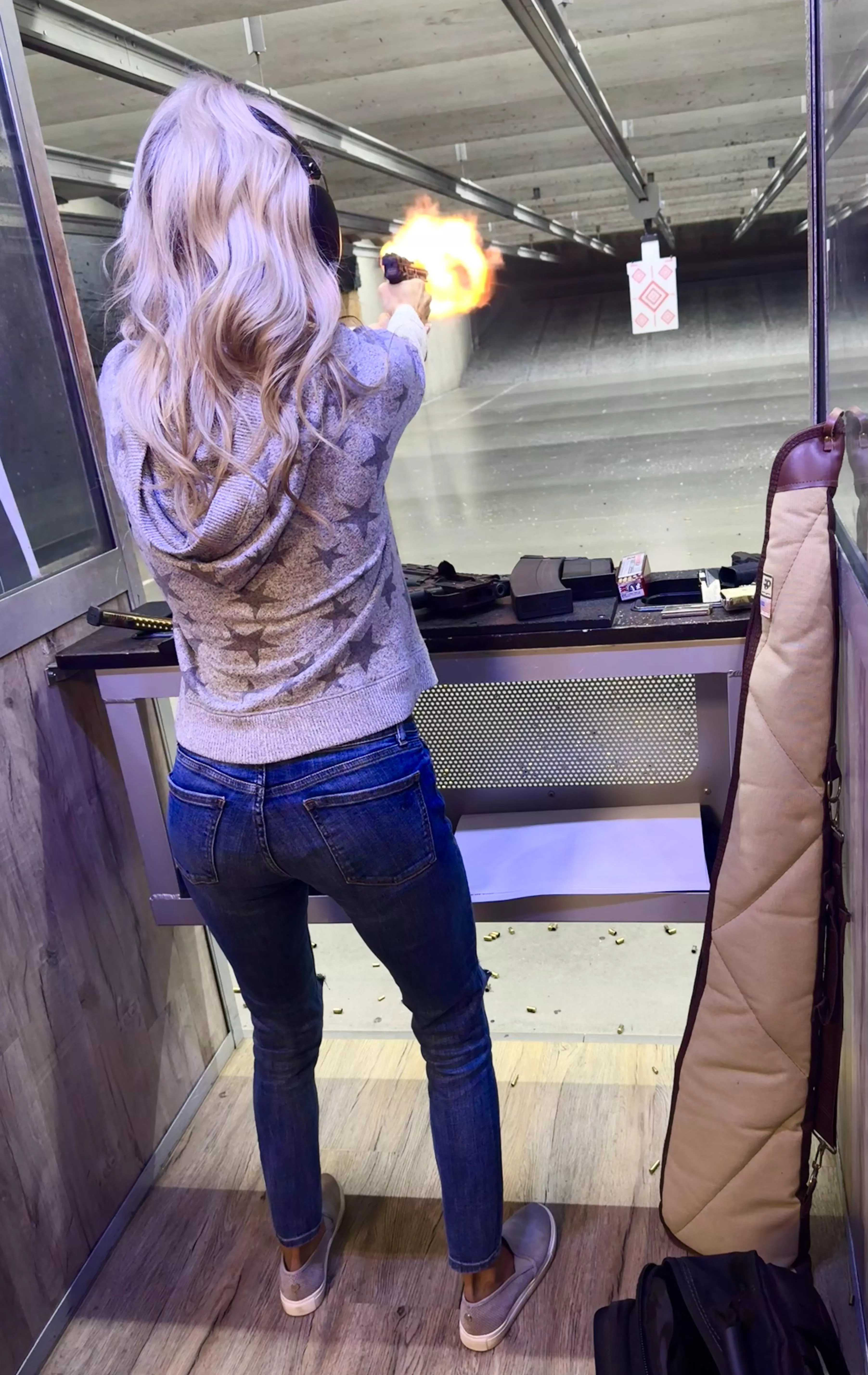 She did some shooting at the range. Then back at my place I did some shooting in the bedroom. 🍆💦💦💦💦💦