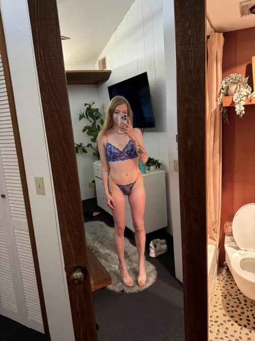 Blue and orange lingerie 