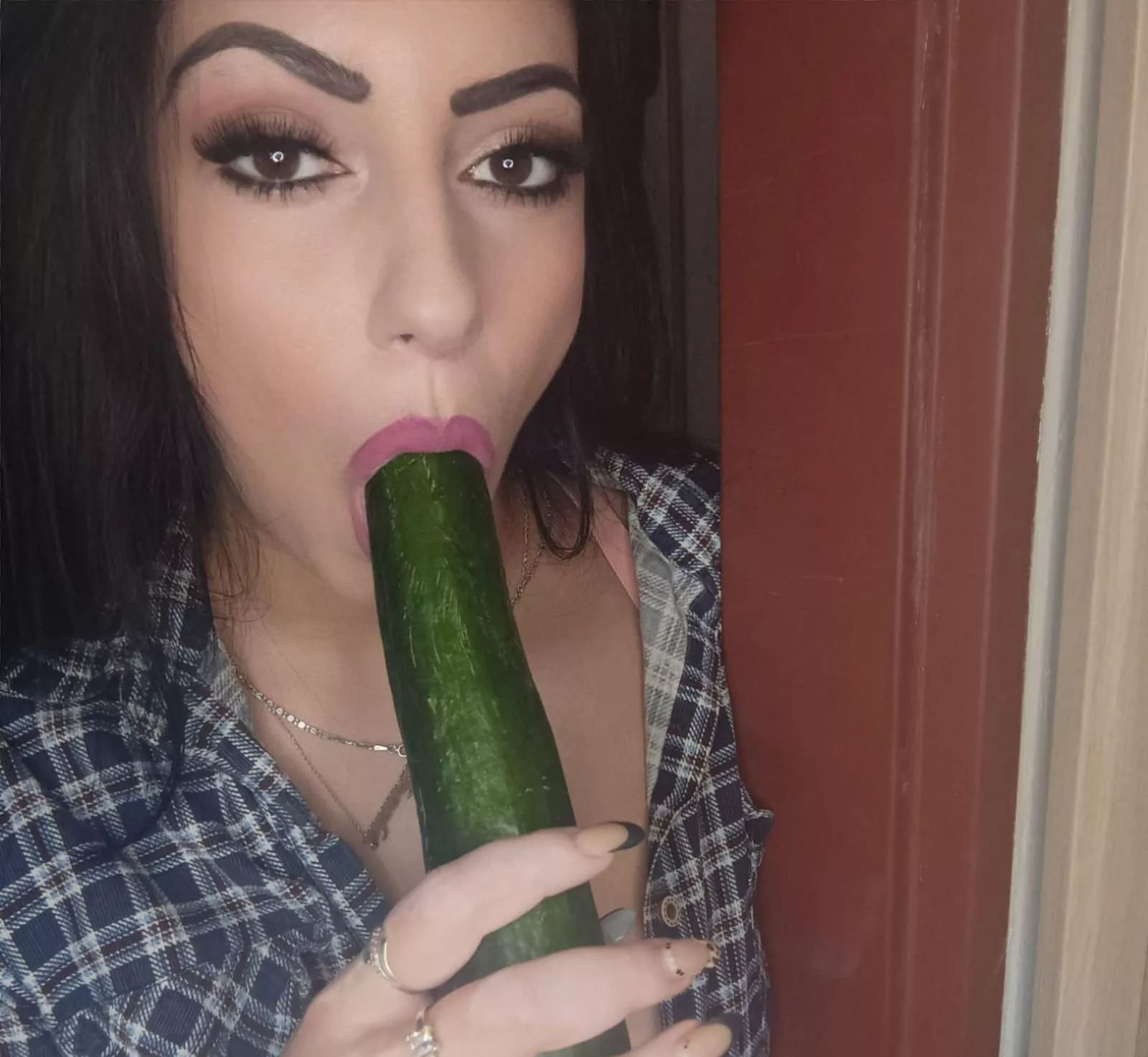 Enjoying every bite of this cucumber, wish you were here