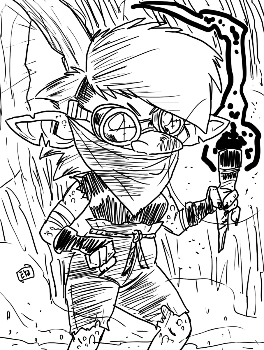 #GobTober Day 20 Underground Goblin, art by Eyz 