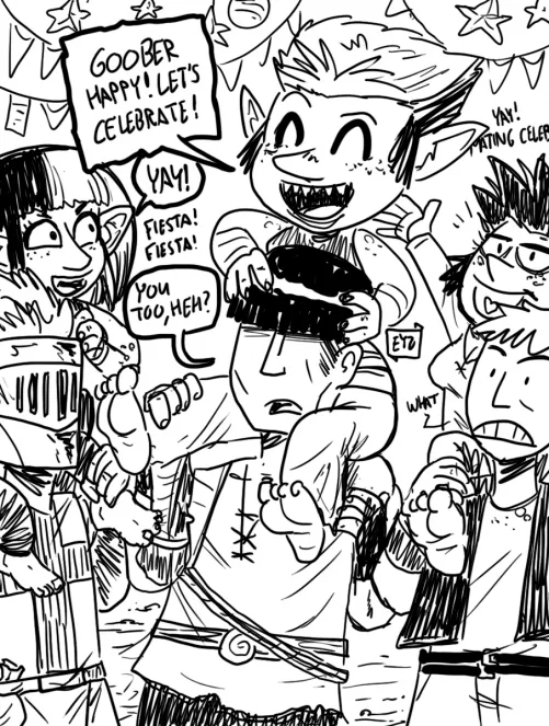 #GobTober Day 23 Goblin Celebration, art by Eyz 