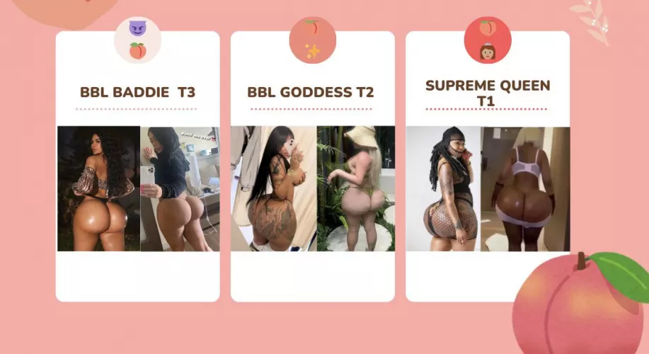 🍑Here is a tier list so you know what type of Fake asses you should post. 🍑