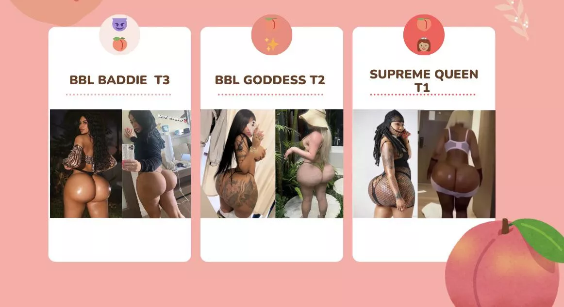 🍑Here is a tier list so you know what type of Fake asses you should post. 🍑