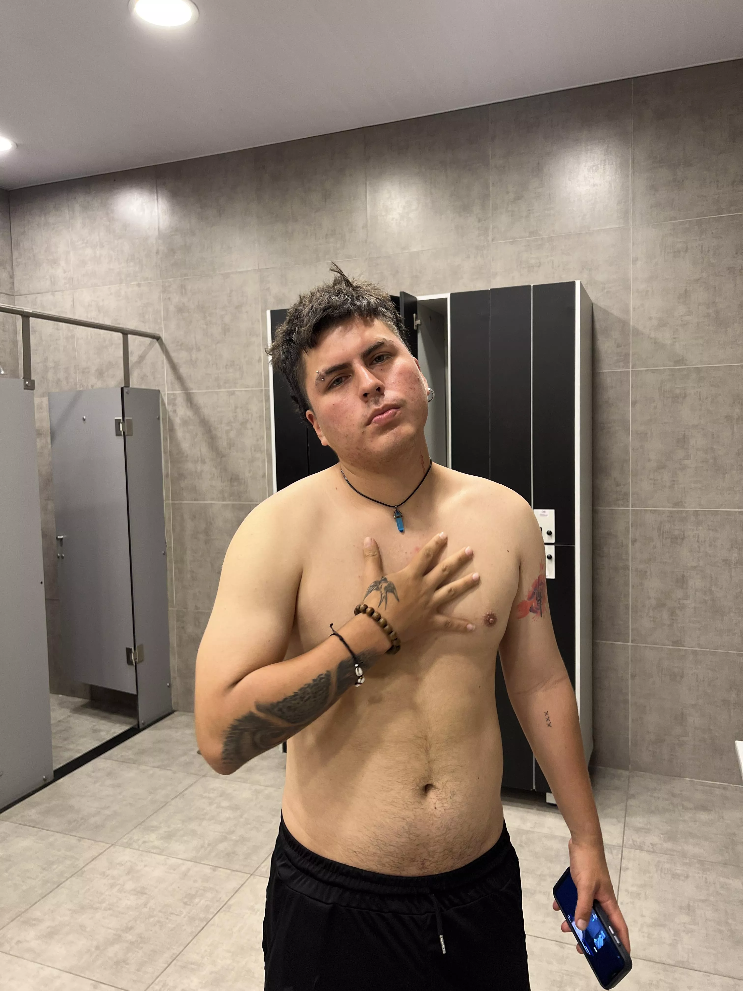 I just hopped in the shower after my soccer game