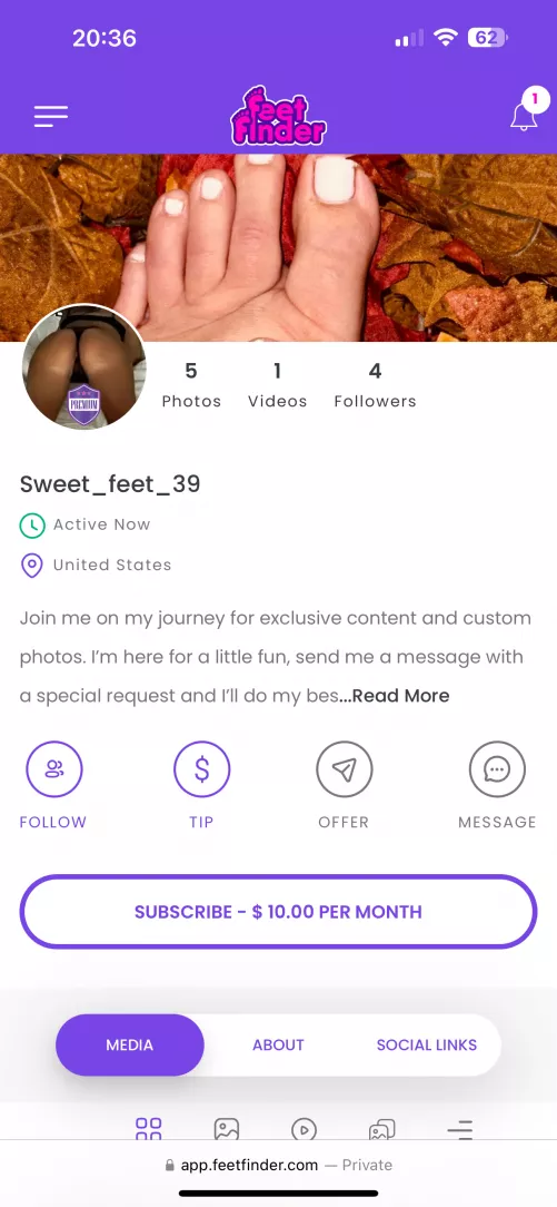 New to feetfinder give me a follow. 