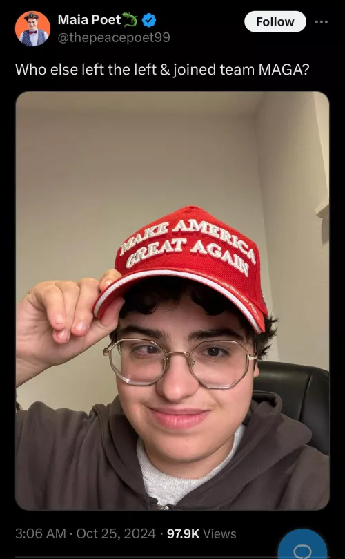 Now that Adam is a detransition Zionist, it’s sad to see his politics go this way 