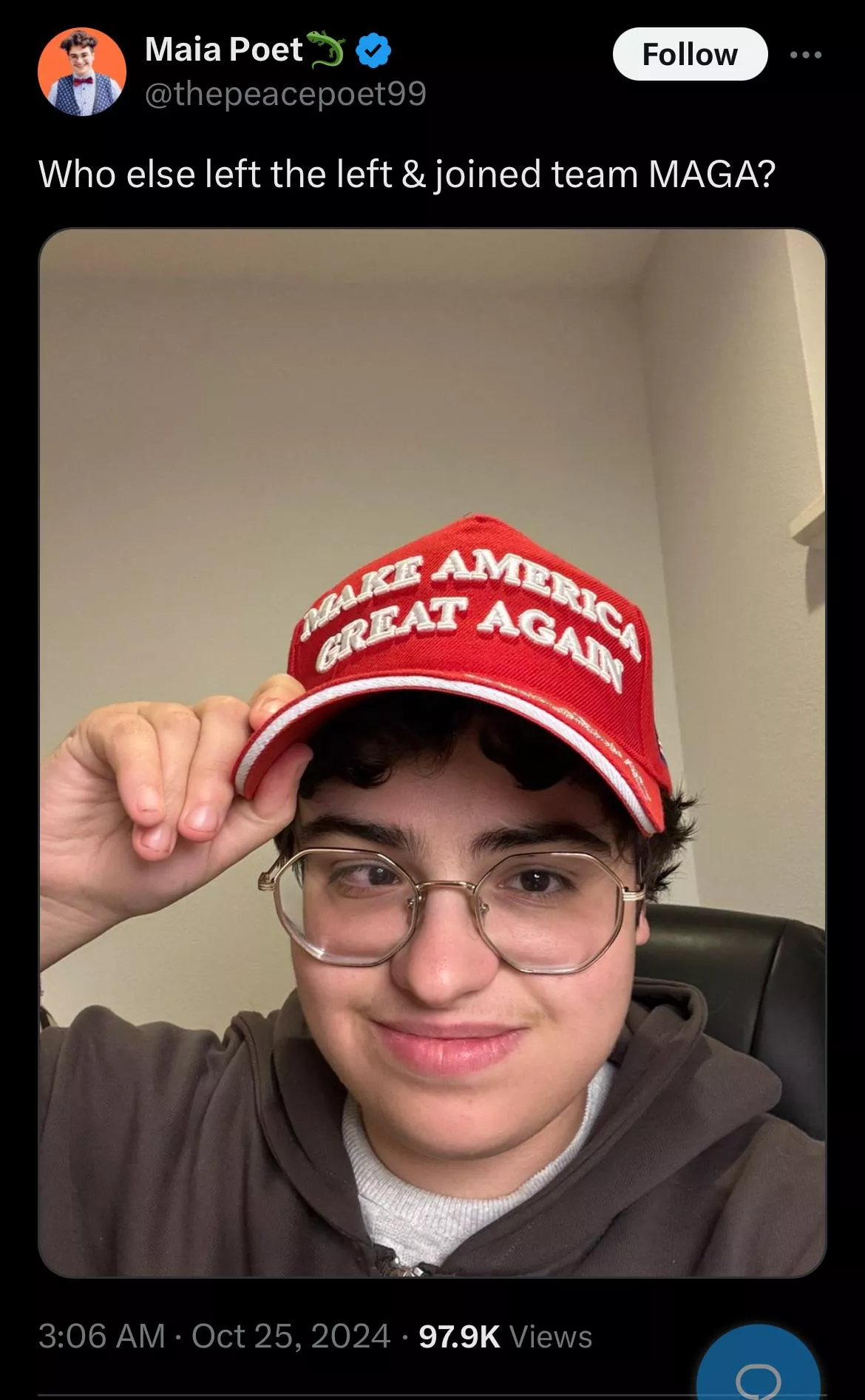 Now that Adam is a detransition Zionist, it’s sad to see his politics go this way 