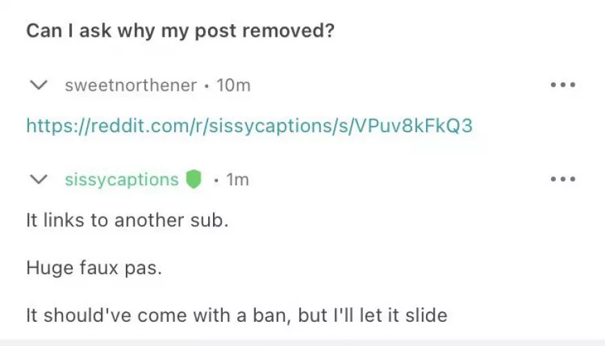 Statement about r/sissycaptions (read the pinned comment please)