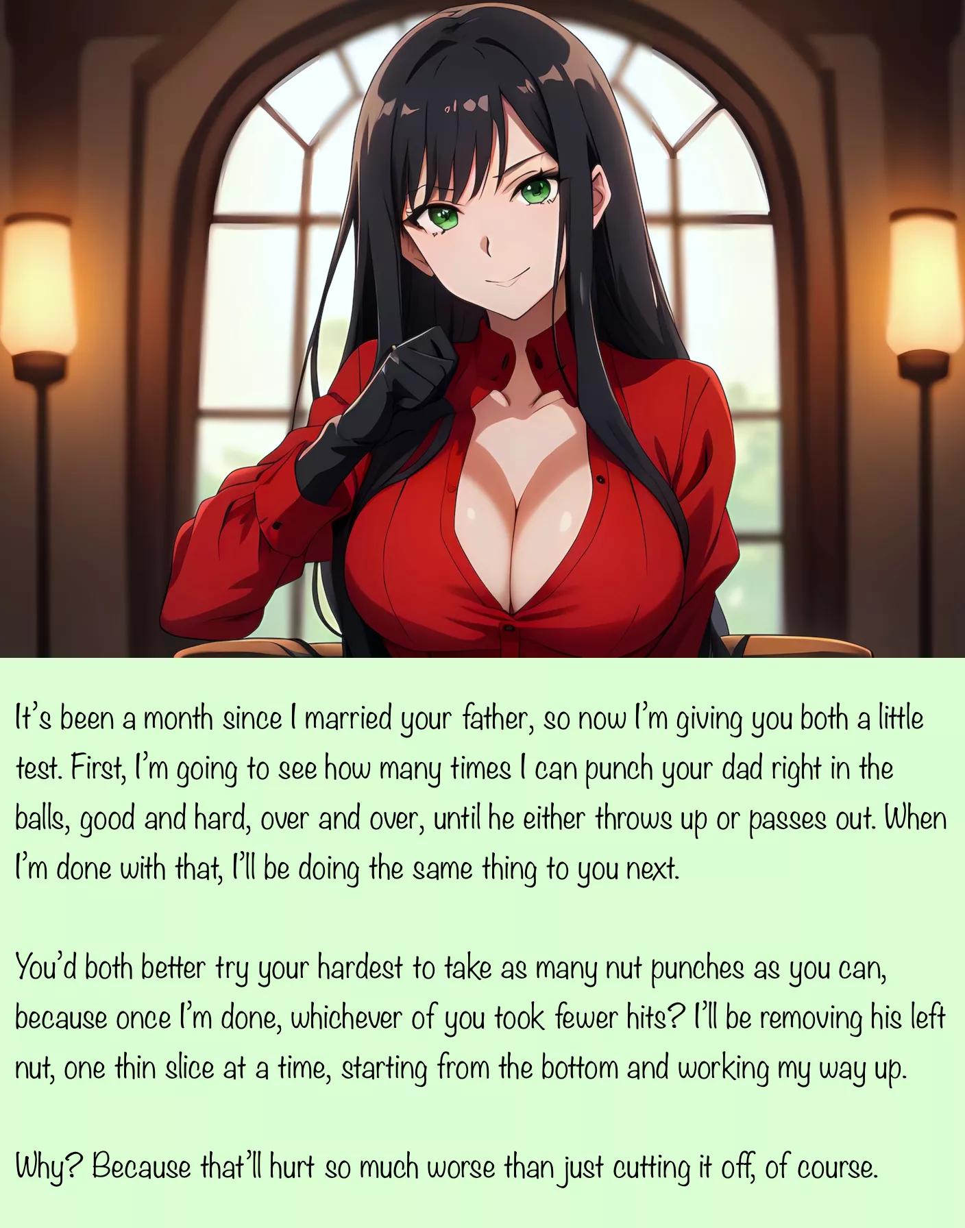 Your new stepmom has a test for you… [AI Image]