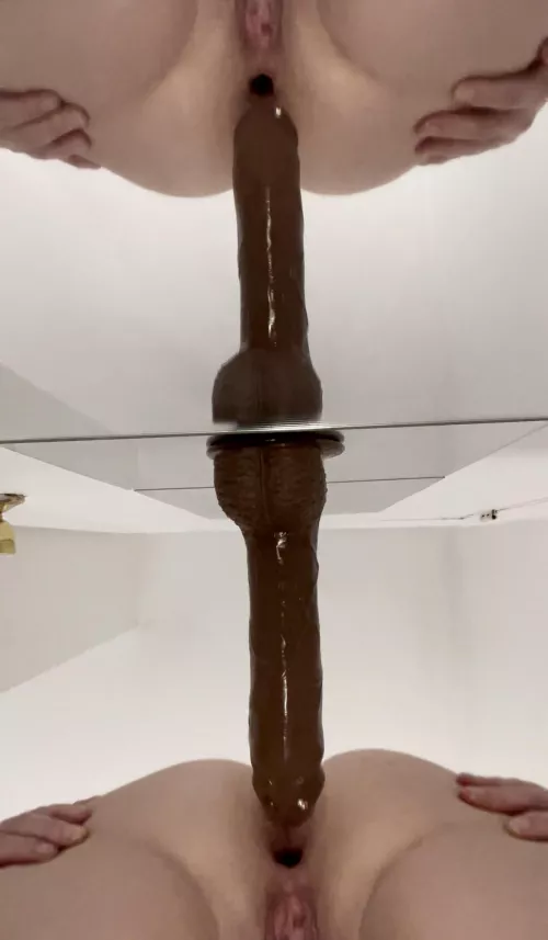 Playing with my toys anchored on the mirror