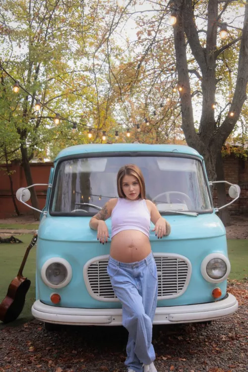 Pregnant mommy on a walk 