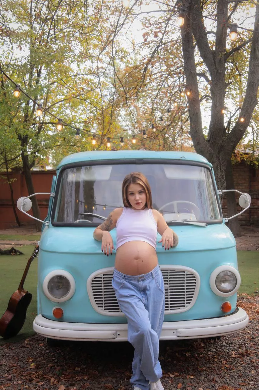 Pregnant mommy on a walk 