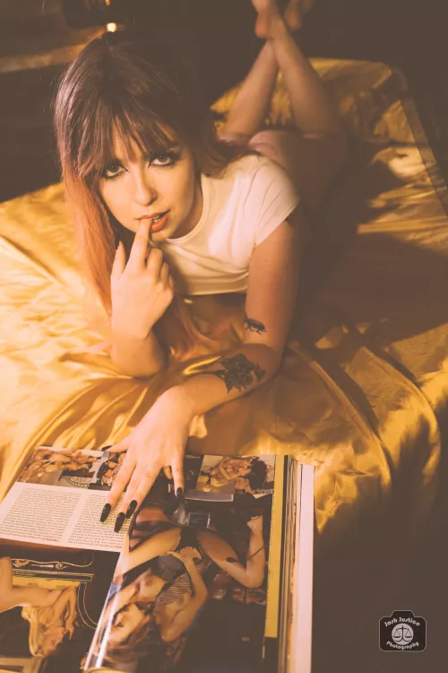 Reading it for the articles. Model: Dirty Shirley (OC)