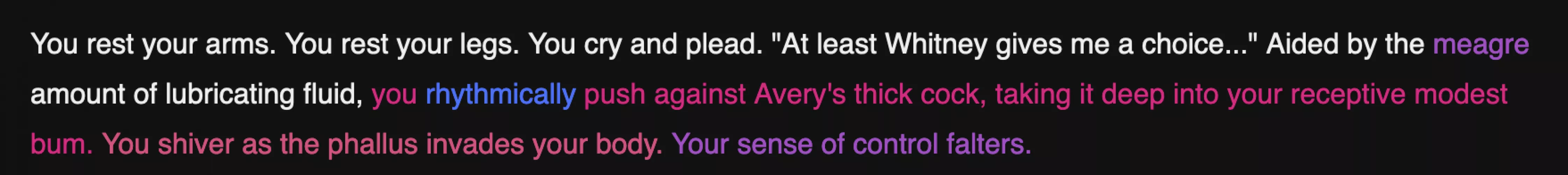 Since when did Whitney give PC a choice? PC is delulu