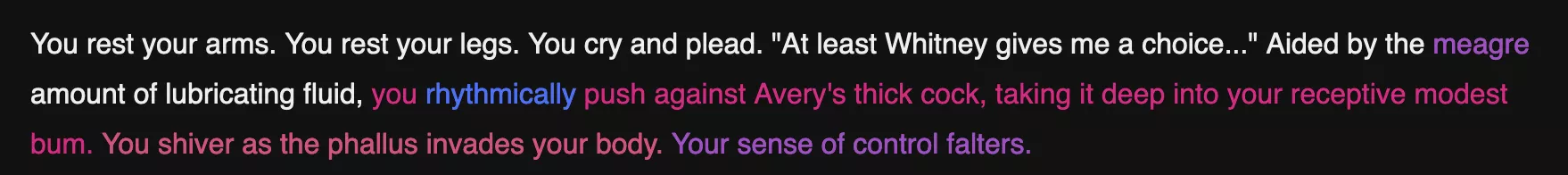 Since when did Whitney give PC a choice? PC is delulu