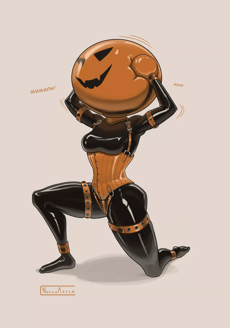 Oh to be locked into an inflatable rubber pumpkin, mitted fists fumbling helplessly for escape [OC]