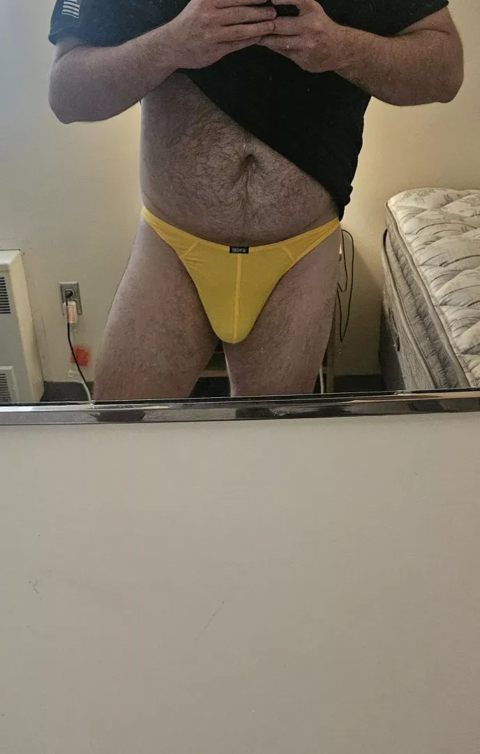 Rocking my new things under my work uniform!