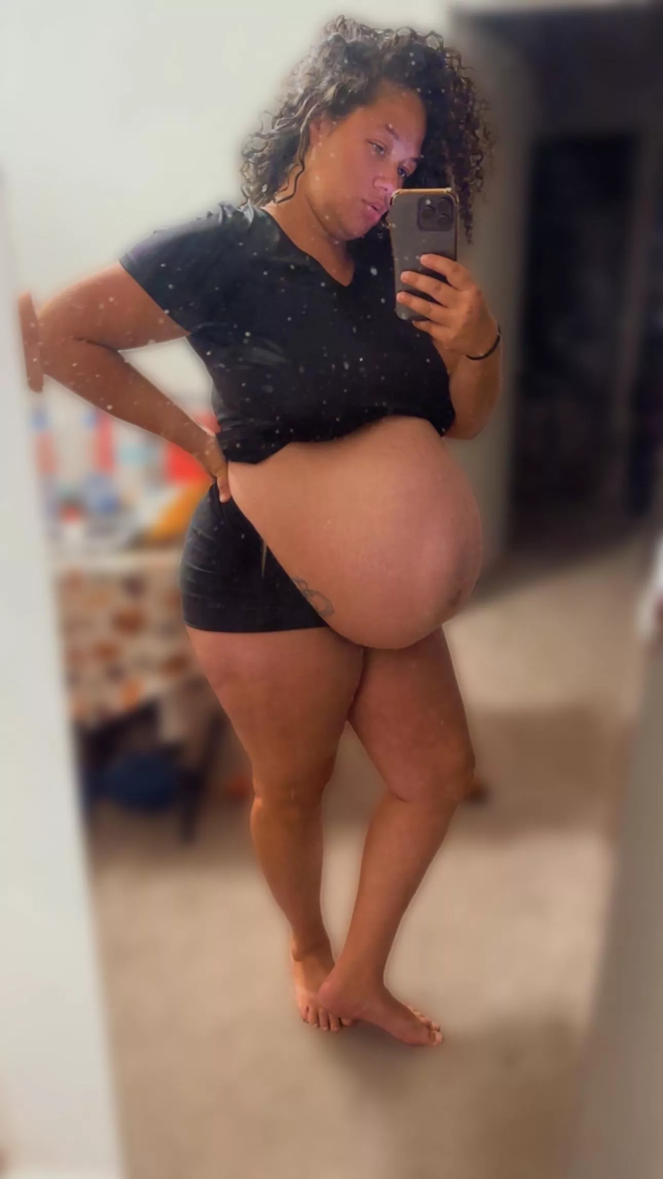 9 months pregnant and huge 