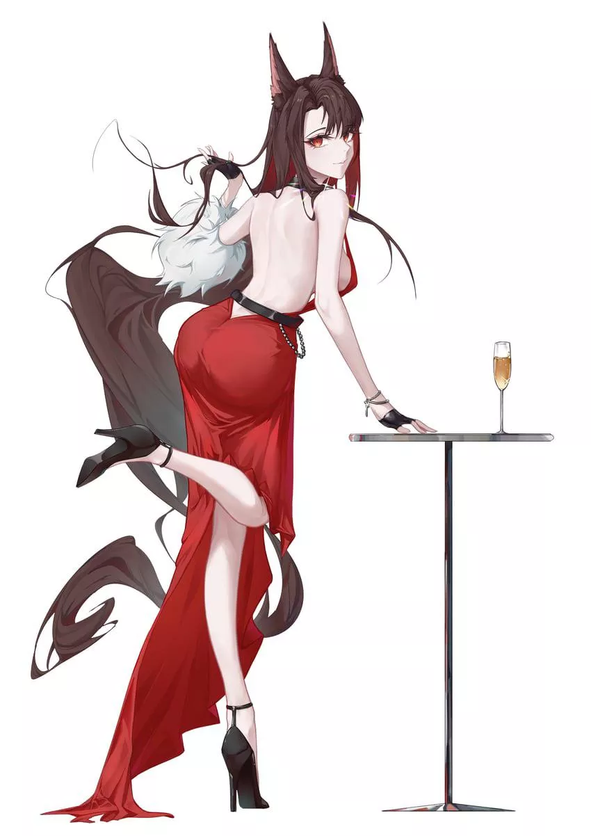 Akagi in a Stunning Red Dress [Azur Lane]