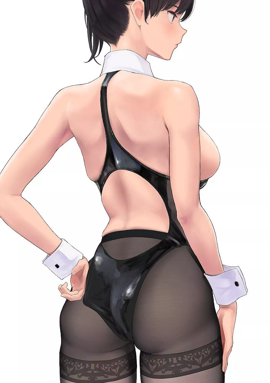 Bunny Kaga adjusting her leotard (Wa/Genryusui) [KanColle]