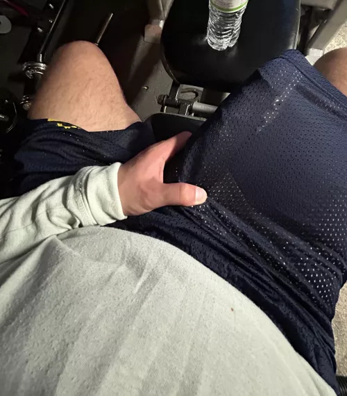 Didn’t realize how see through these were. Waiting for someone to spot me on bench in the corner of the gym. Let’s see if they follow me to the showers after. 