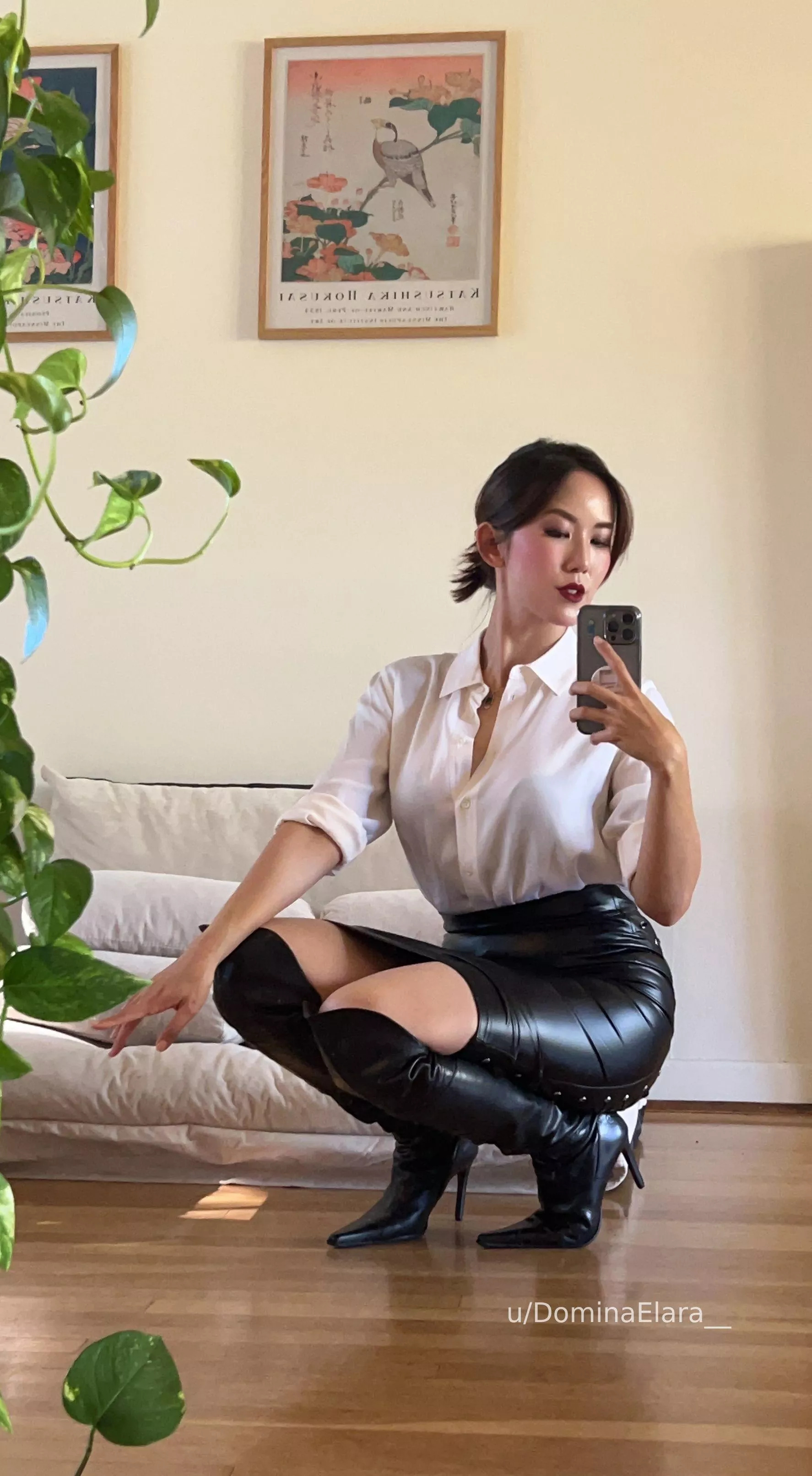 Knee high boots plus a sharp stiletto, yes please