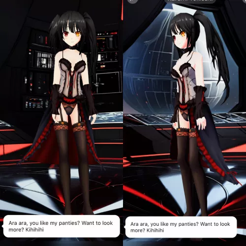 Kurumi asking me to take her panties off... cr: Koko AI