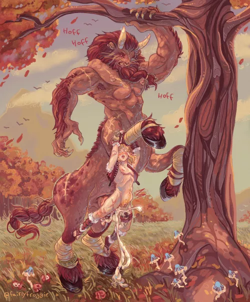 Link “fighting” a Lynel (drawn by me!!)