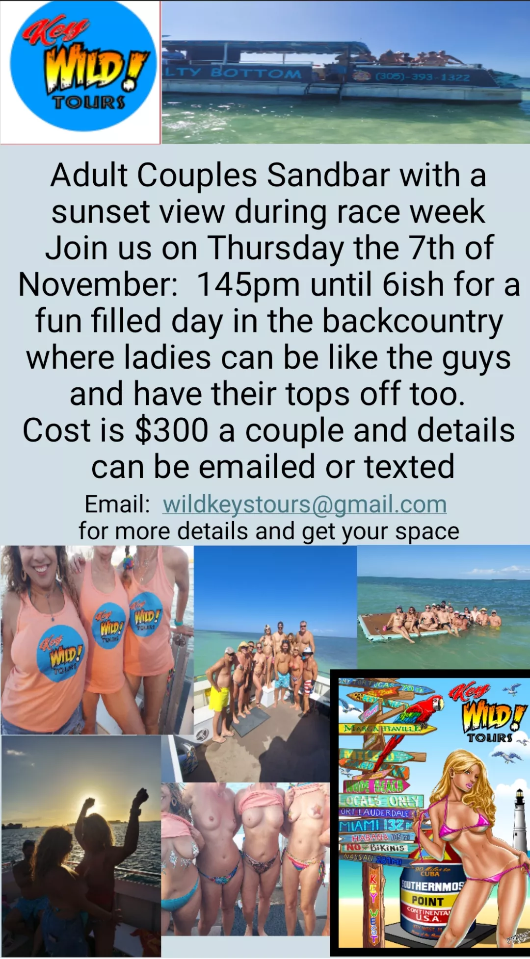 Race Week Topless Sandbar Trip