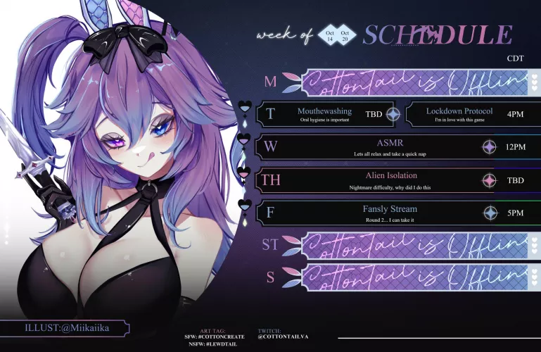 Stream Schedule: Oct 14 - 20