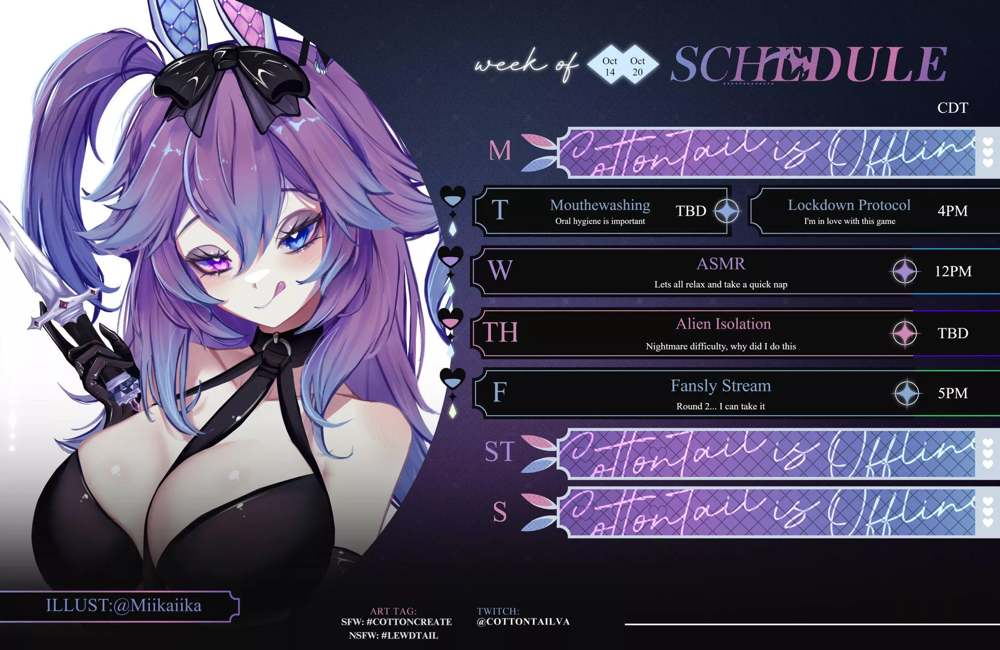 Stream Schedule: Oct 14 - 20