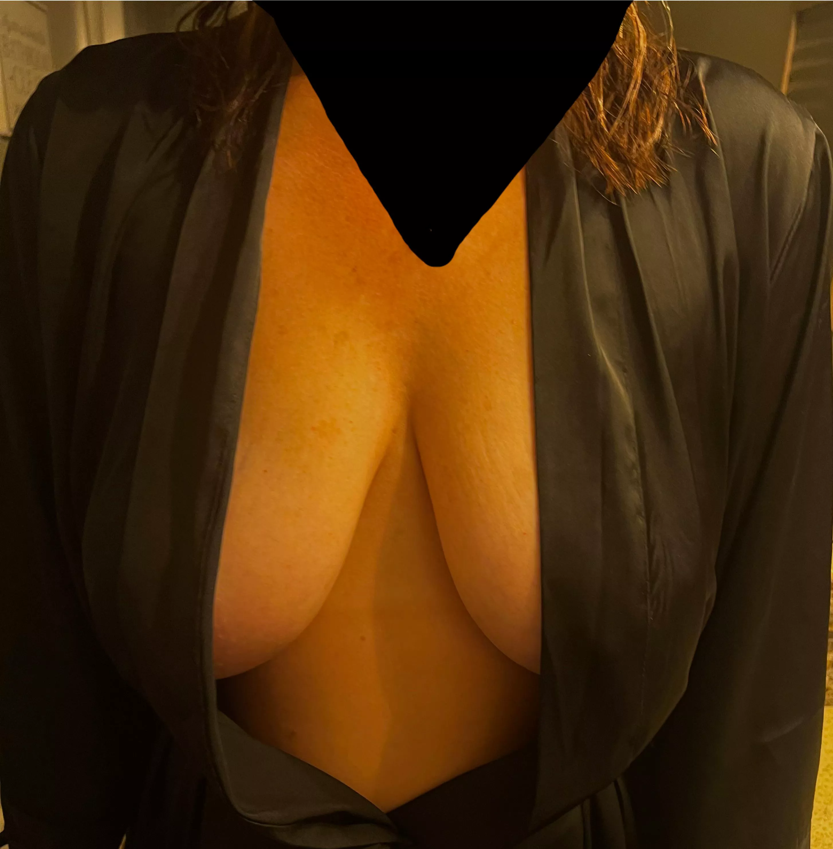 Teasing husband after my shower 