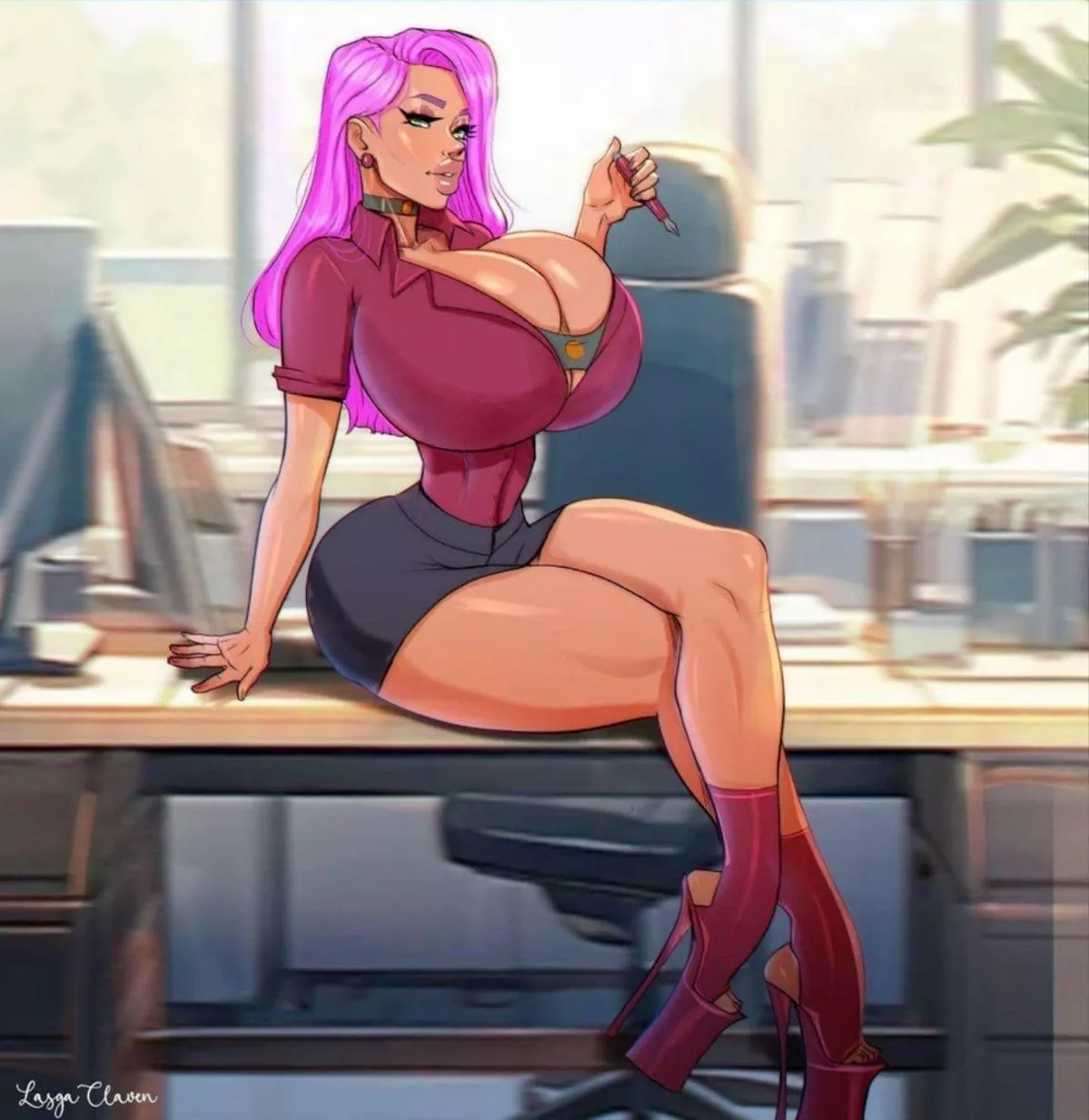 Bimbos still need jobs! Maybe their duties aren't as mentally challenging a regular people's, but it's still necessary work!