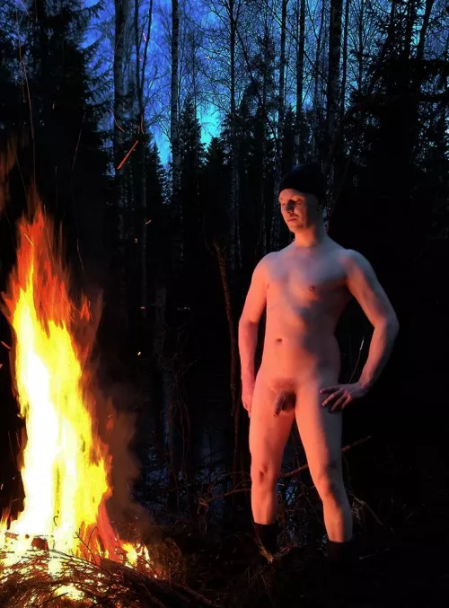 Campfire in the forest 