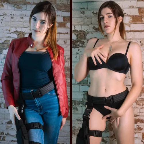 Claire before and after meeting Leon Kennedy (by Milashiroki)